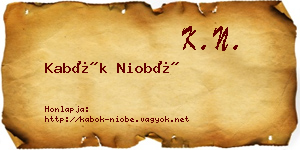 Kabók Niobé névjegykártya